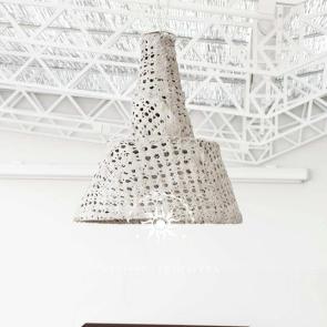 LIGHT concrete lamps hanging in the country house